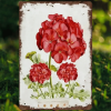 CIFbuy Elegant Vintage Geranium Floral Metal Sign for Bar Office Garage (TikTok, temu pick-up service)