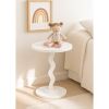 Kids Wood Wavy Nightstand Side Table, Brilliant White