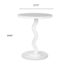 Kids Wood Wavy Nightstand Side Table, Brilliant White