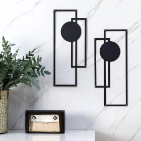 CIFbuy Abstract Line iron Wall Art Set Modern Minimalist Black and White Decor for Living Room Bedroom Office Halloween Gift (TikTok