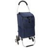 Shopping Stair Trolley with Wheels,Trolley Black Foldable Shopping Cart,Removable Shopping Oxford Waterproof Bag,Stainless Steel Triangular Wheels