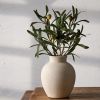 Ceramic Decorative Flower Vase | 6 Inch Pottery Rustic Farmhouse Boho Vase for Home Decor, Table, Living Room, Bathroom, Shelf, Mantel Decoration