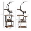 Plant Stand Indoor, 8 Tier 62" S-Shaped Plant Shelf, Corner Plant Rack for Multiple Plants, Carbonised Finish