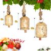 Vintage Rustic Cow Bell Christmas Bell Set