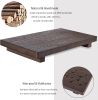 Small Wood Tray Pedestal Stand Farmhouse Bathroom Decor Decorative Wooden Riser Kitchen Soap Dish Holder for Vanity, Counter, Sink
