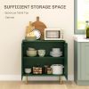 Modern Kitchen Storage Cabinet, Sideboard Buffet Cabinet with Adjustable Shelves and Metal Legs for Kitchen, Green