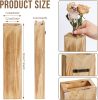 Wooden Wall Planter Set of 3 - Modern Home Decor for Living Room, Bedroom, Bathroom - Walnut Finish Planter for Dried Flowers, Faux Greenery