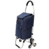 Shopping Stair Trolley with Wheels,Trolley Black Foldable Shopping Cart,Removable Shopping Oxford Waterproof Bag,Stainless Steel Triangular Wheels
