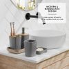 Bathroom Set - Grey Bathroom Accessories Set, 6PC Bathroom Accessory Set, Bathroom Sets with Toilet Brush, Trash Can & Soap Dispenser