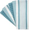 Premium Kitchen Towels (20'x 28', 6 Pack) | Large Cotton Dish Towels | Flat & Terry Highly Absorbent Kitchen Linen Set with Hanging Loop | Aqua