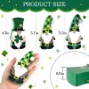 St. Patrick's Day Decorations Gnomes Table Sign - 3pcs Wooden Scandinavian Tomte Shamrock Clover Lucky Table Centerpiece