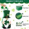 St. Patrick's Day Decorations Gnomes Table Sign - 3pcs Wooden Scandinavian Tomte Shamrock Clover Lucky Table Centerpiece
