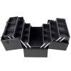 14Inch Large Makeup Train Case Lockable Cosmetic Organizer Box Travel Storage Professional Make Up Train Carrying Case with 6 Adjustable Trays and Spa