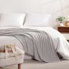 100% Pure Cotton Cable Knit Throw Blanket, Super Soft Warm 51x67 Knitted Throw Blanket for Couch, Sofa, Chair, Bed - Extra Cozy, Machine Washable