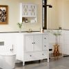 36'' Bathroom Vanity with Sink, Modern Bathroom Vanity Sink Cabinet with Doors and Fluted Drawers