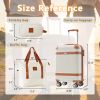 Hardshell Luggage Set 3-Piece, 20 Inch Carry-On Suitcase with Spinner Wheels TSA Lock, Lightweight Durable ABS for Travel Business, Cream
