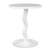 Kids Wood Wavy Nightstand Side Table, Brilliant White