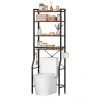 68-inch independent bathroom storage rack, iron and wood material toilet above storage rack, used for placing towels and toiletries in the bathroom