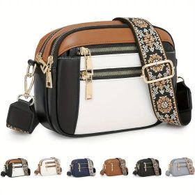 Secure Travel Crossbody Bag – Anti-Theft Zipper Closure & Golden Hardware (8.26x6.29 Inch) (Color: Color Matching)