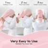 Blue Microfiber Hair Towels - Extra Large Hair Towel Wrap for Women, 24x42 inch Hair Towels with Elastic Strap, Super Soft Hair Drying Towels for Long