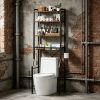 68-inch independent bathroom storage rack, iron and wood material toilet above storage rack, used for placing towels and toiletries in the bathroom