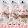 Blue Microfiber Hair Towels - Extra Large Hair Towel Wrap for Women, 24x42 inch Hair Towels with Elastic Strap, Super Soft Hair Drying Towels for Long