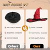 Witch Hat for Women Wizard Hat with Lace Trim Halloween Costume Accessories Cosplay Party