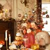 Fall Tree Decorations Ornaments for Home Indoor, 40ct Shatterproof Fall Ornaments for Small Tree