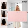 Blue Microfiber Hair Towels - Extra Large Hair Towel Wrap for Women, 24x42 inch Hair Towels with Elastic Strap, Super Soft Hair Drying Towels for Long