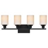 Bathroom Light Fixtures Brushed Brass 6-Light Bathroom Vanity Light, Modern Bathroom Lights Over Mirror with Milky White Glass Shade